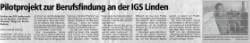 Vorschau auf den Artikel zur Methode Life/Work-Planning "Pilotprojekt zur Berufsfindung an der IGS Linden" vom 25.04.2008