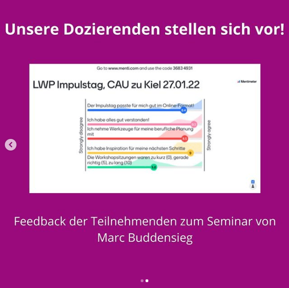 Rückmeldungen der Teilnehmenden zum Seminar von Marc Buddensieg aus 2022