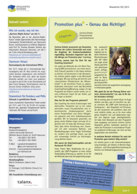 Vorschau Newsletter der Graduiertenakademie der Leibniz Universität Hannover 05/2013, Seite 4