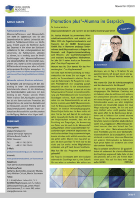Vorschau Newsletter der Graduiertenakademie der Leibniz Universität Hannover 01/2020, Seite 4