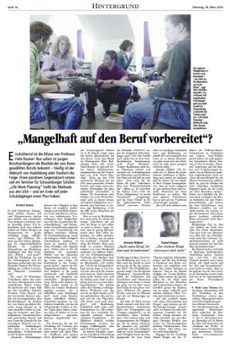 DeWeZet Artikel-Vorschau "Mangelhaft auf den Beruf vorbereitet?"