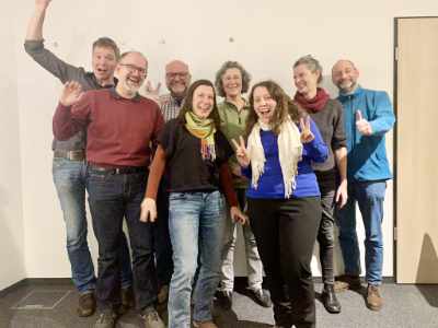 Gruppenfoto vom LWP-Ehemaligentreffen in Freiburg (Präsenz) vom 29.11.2023